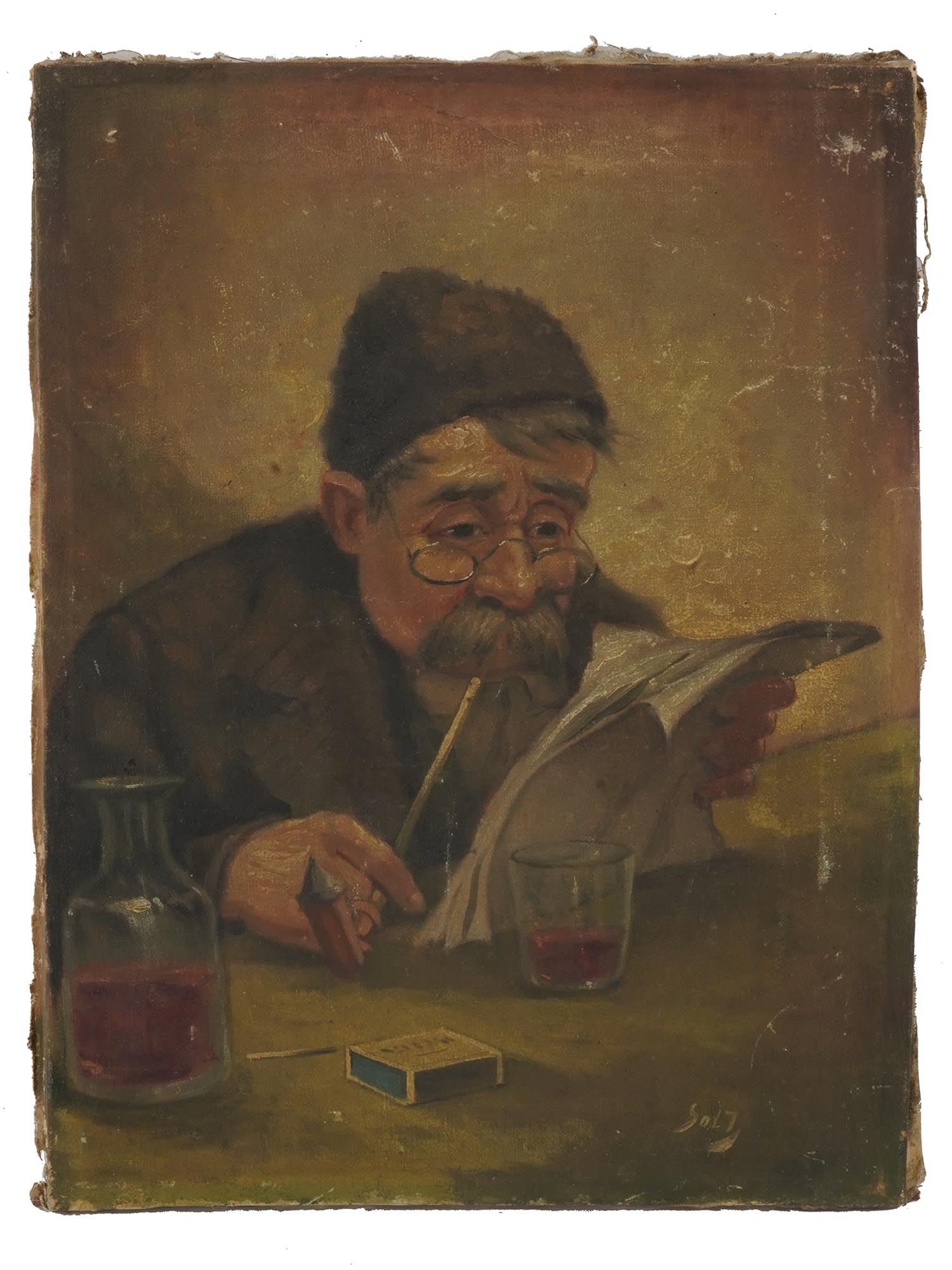 MID CENTURY HUNGARIAN PORTRAIT PAINTING BY SOLT PIC-
